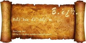 Bába Ádám névjegykártya