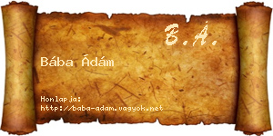 Bába Ádám névjegykártya